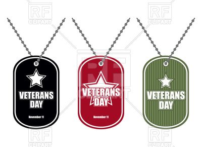 400x290 Set Of Army Badge With Inscription Veterans Day Royalty Free