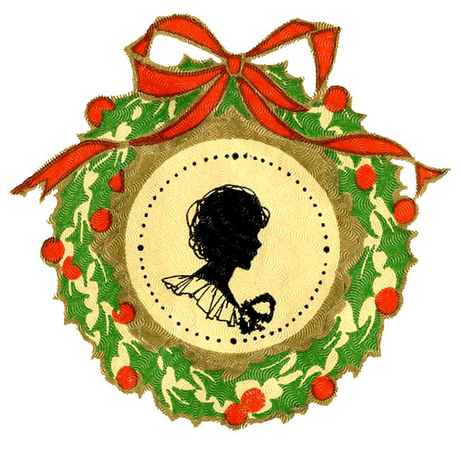 654x650 Shillouette Victorian Christmas Clipart