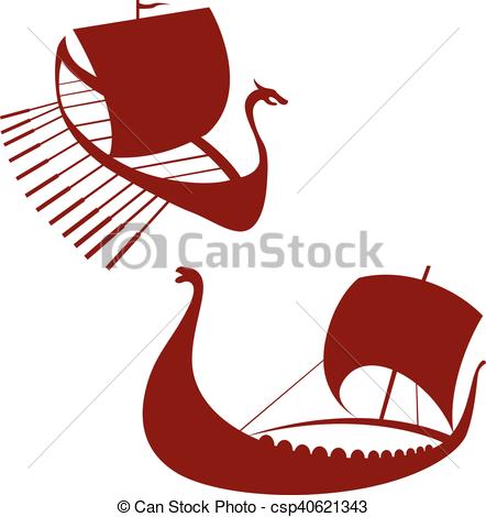 442x470 Viking Ship Icon. Longship. Isolated On White. Vector Eps