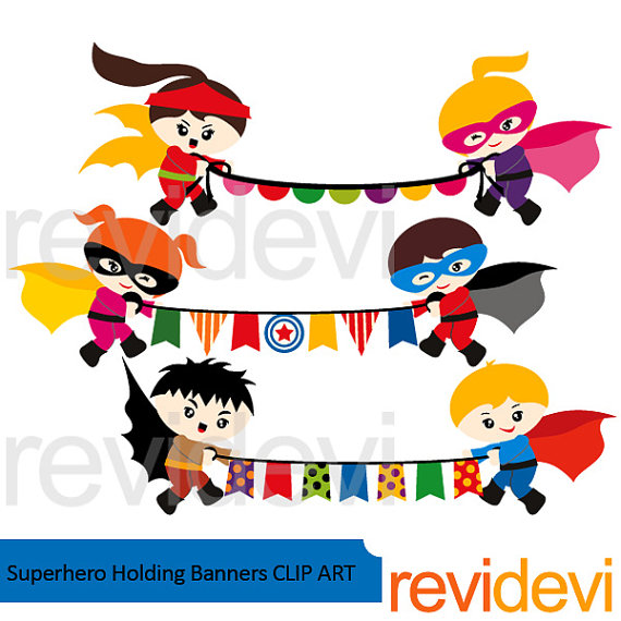 570x570 Superhero Clipart Sale Superhero Holding Bunting Banners