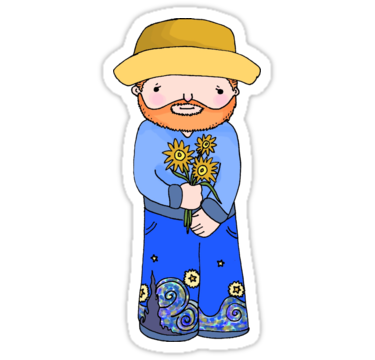 375x360 Little Vincent Van Gogh Stickers By Freshcrayonsart Redbubble