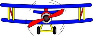 300x116 Biplane Clipart Image An Old Time Biplane With Its Propeller