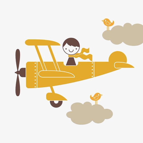 564x564 Cartoon Retro Airplane, Cartoon Airplane, Vintage Aircraft, Pilot