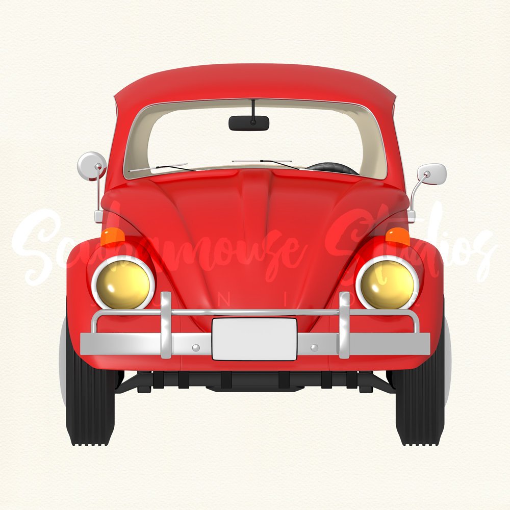 1000x1000 Red Car Clipart Single. Red Car Clip Art. Red Retro Car Love Bug