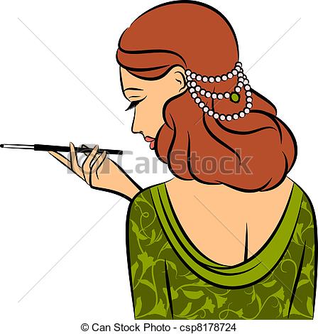 448x470 Vintage Fashion Girl With Beads. Vintage Fashion Girl With Beads