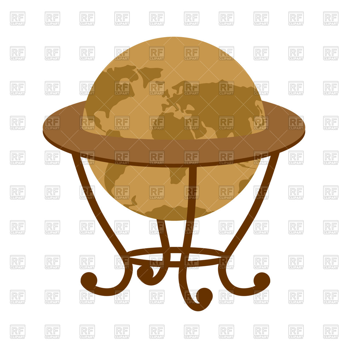 1200x1200 Antique Vintage Globe On Stand Royalty Free Vector Clip Art Image