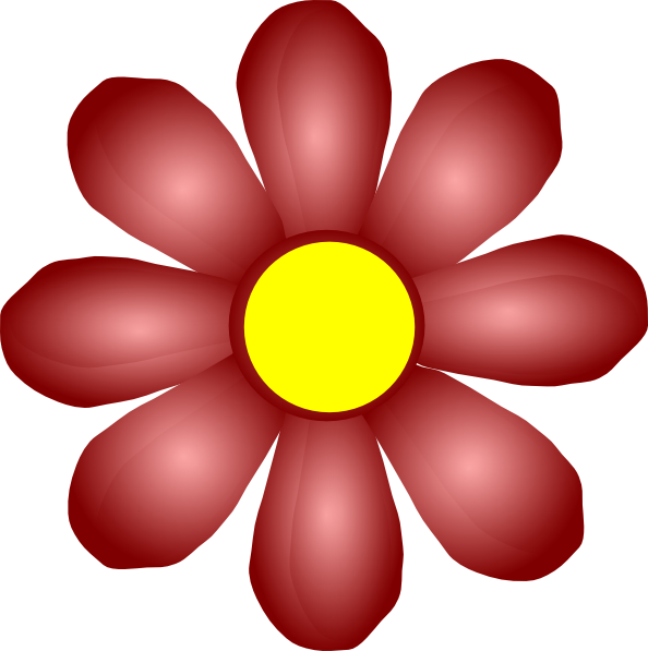 594x597 Maroon Flower Clip Art
