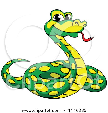 450x470 Clipart Of A Cartoon Happy Python Snake Playing An Electric Guitar