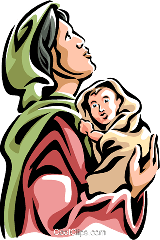 320x480 Virgin Mary With The Christ Child Royalty Free Vector Clip Art
