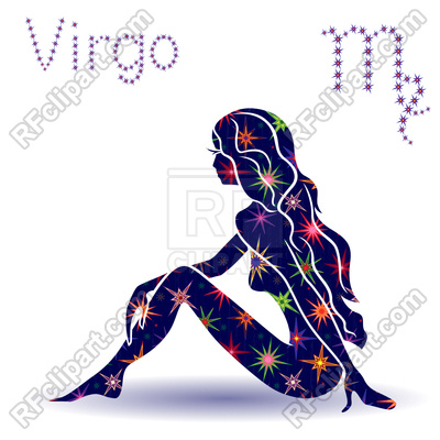 400x400 Zodiac Sign Virgo With Stylized Stars Isolated On The White