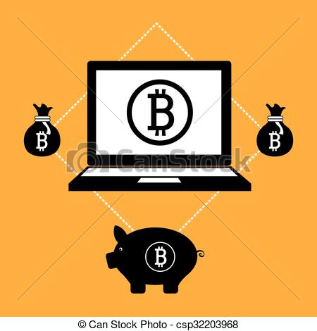 450x470 Bitcoin Virtual Money Graphic Icons Design, Vector Clip Art