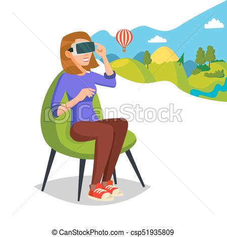 450x470 Virtual Reality Helmet, Glasses Vector. Innovation Play Vector