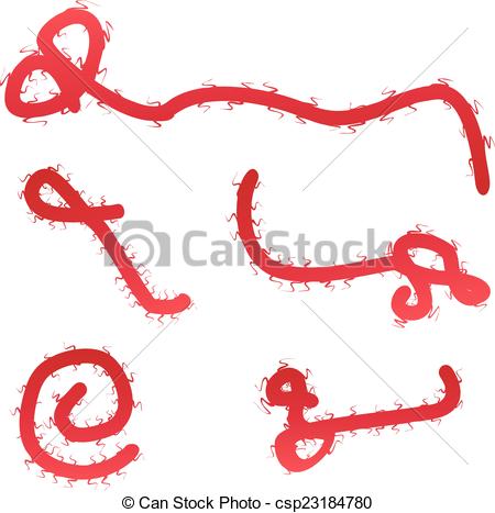 450x467 Deadly Ebola Virus Disease Virions Of Red Color. Vector