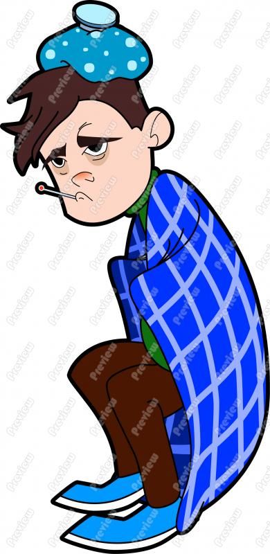 390x800 Man With The Flu Cartoon Clip Art.jpg Sick Day