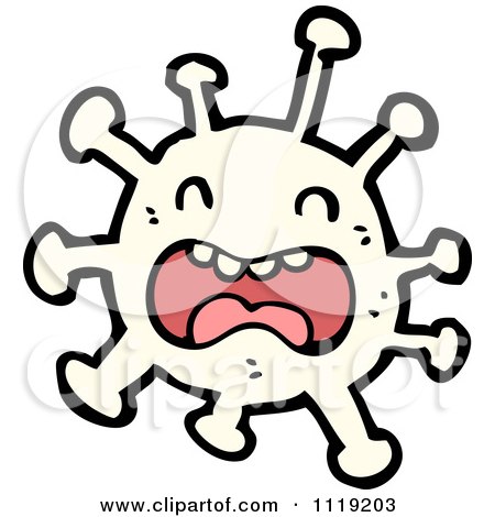 450x470 Vector Cartoon Of A White Virus Germ Bacteria 1