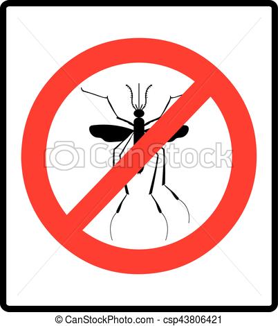 402x470 Warning, Prohibited Sign With Mosquito With. Stop Zika Vector