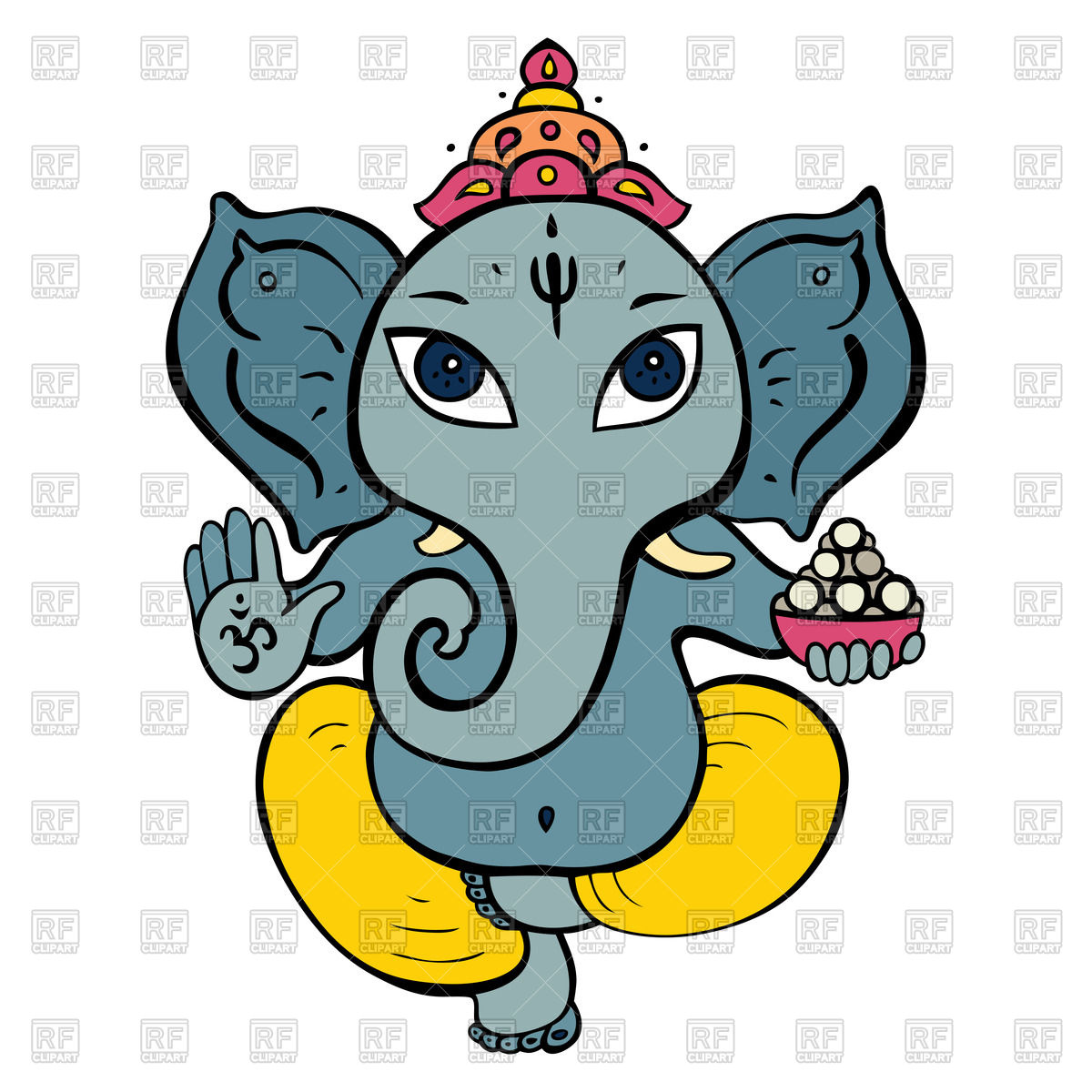 1200x1200 Cartoon Hindu God Ganesh Vector Image Vector Artwork Of Plants
