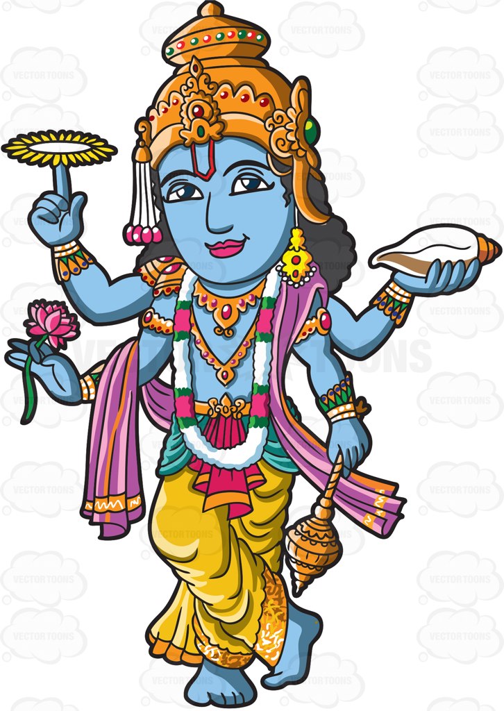 726x1024 The Hindu God Vishnu Cartoon Clipart Vector Toons