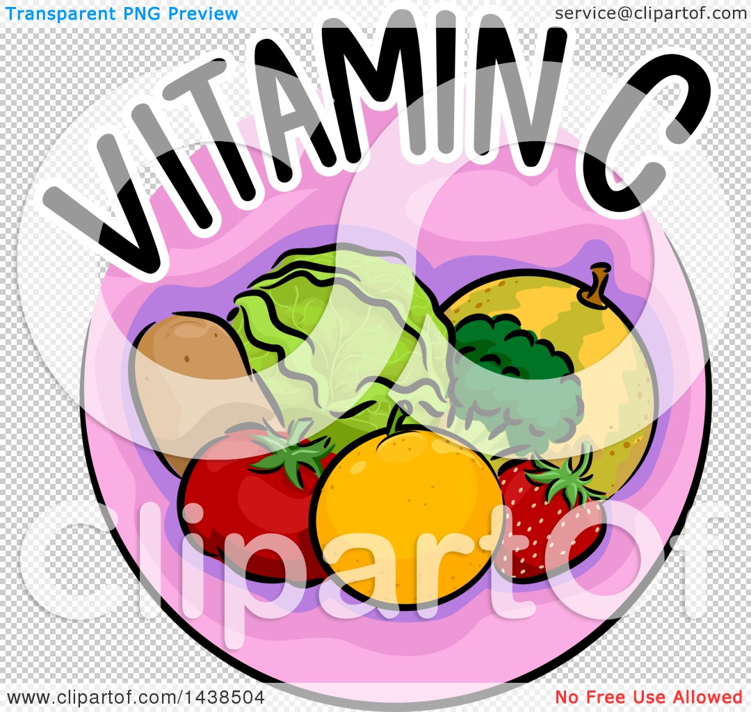 1080x1024 Clipart Of A Pink Icon With Vitamin C Text And Food