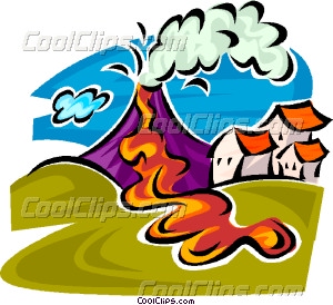 300x274 Volcano Erupting Vector Clip Art