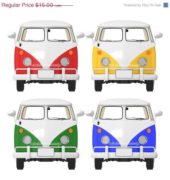 570x604 Vw Bus Clipart. Transportation Clip Art. Retro Vw Van Bus. Digital