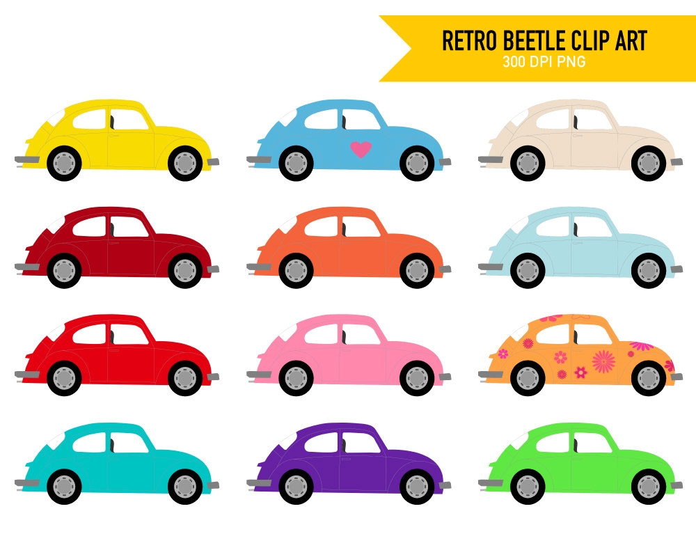 1000x800 Yellow Beetle Car Clipart