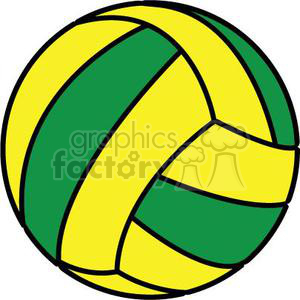 300x300 Royalty Free Volleyball Green Yellow 381157 Vector Clip Art Image