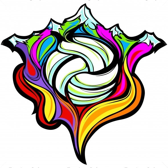 590x590 Volleyball Mountains Clip Art