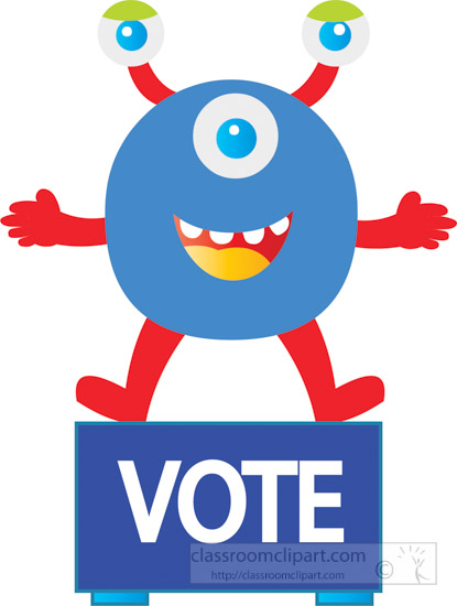 415x550 Voting Three Eye Cartoon Character On Vote Sign 2 Classroom
