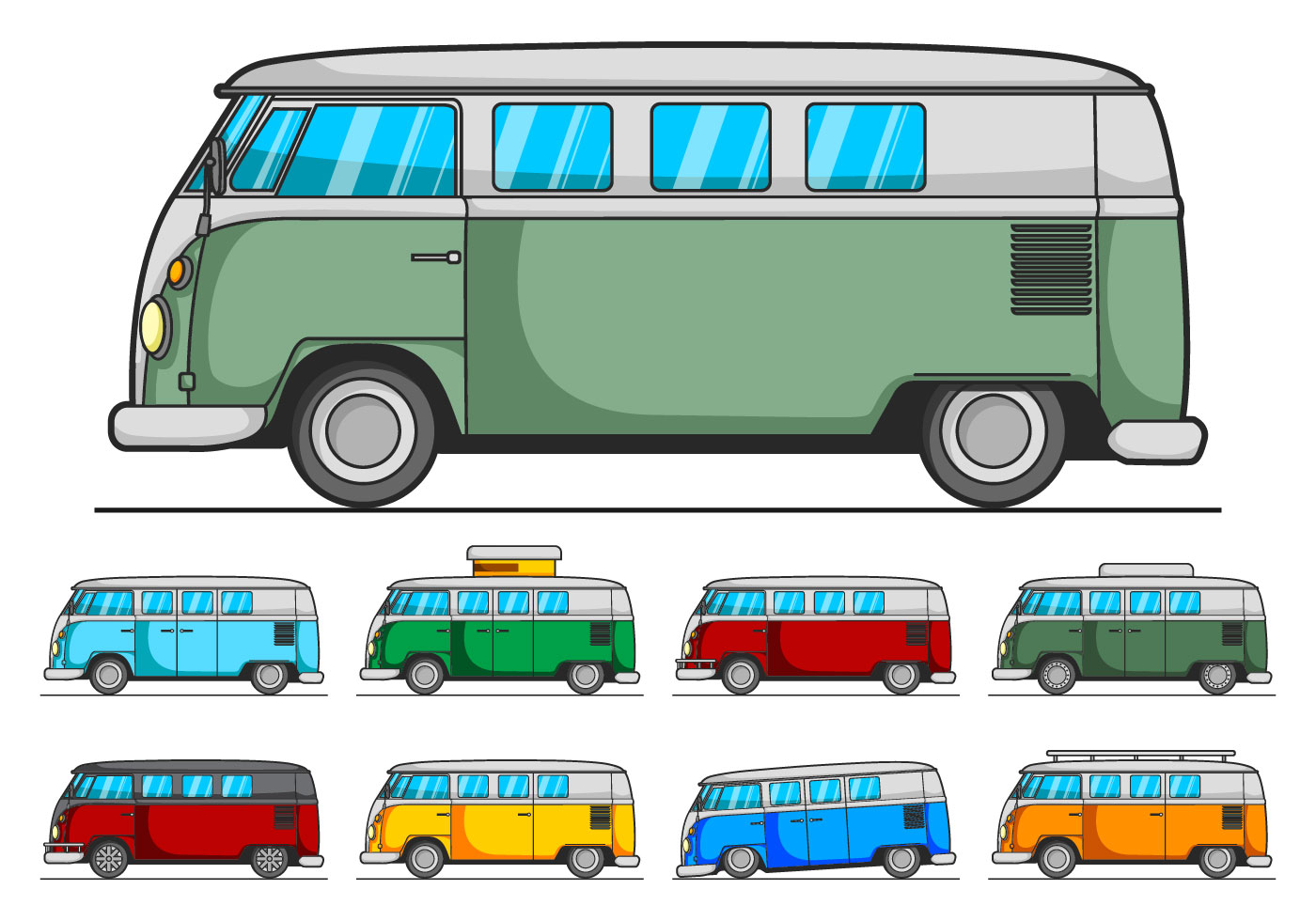 1400x980 Vw Camper Vector Pack