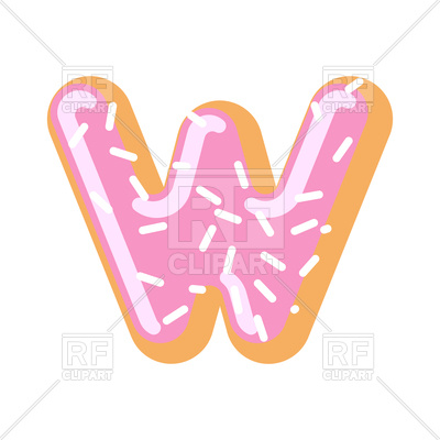 400x400 Letter W Donut Font Royalty Free Vector Clip Art Image