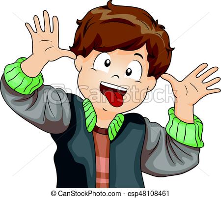 450x403 Kid Boy Making Crazy Face. Illustration Featuring A Little Clip