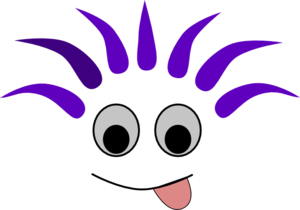 300x210 Purple Hair Silly Face Clip Art