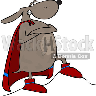400x400 Royalty Free (Rf) Clip Art Illustration Of A Super Dog Standing