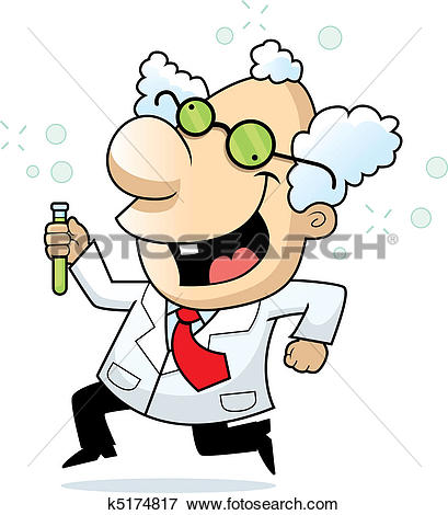 409x470 Wacky Scientist Clipart