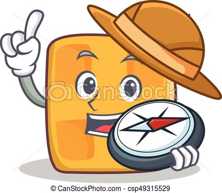 450x393 Explorer Waffle Character Cartoon Design Vector Illustration