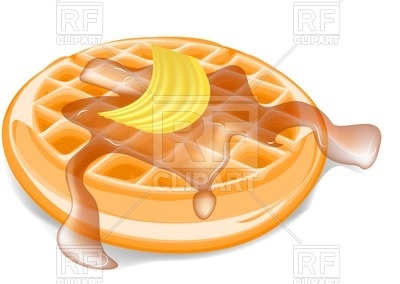 400x284 Belgium Waffles With Syrup Royalty Free Vector Clip Art Image