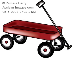 300x245 Little Red Wagon Royalty Free Clip Art Picture