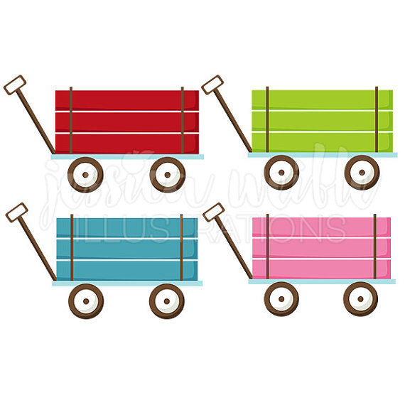 570x570 Pull Wagon Cute Digital Clipart Cute Wagon Clip Art Wagon
