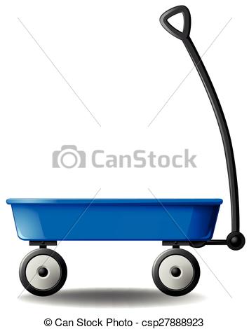 355x470 Retro Blue Wagon On White Background Vector Illustration