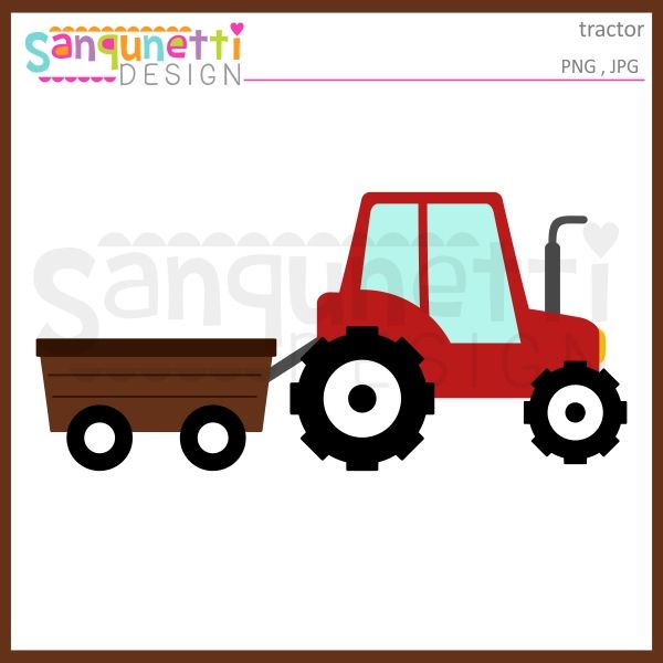 600x600 Tractor With Wagon Clipart Tractor And Creative