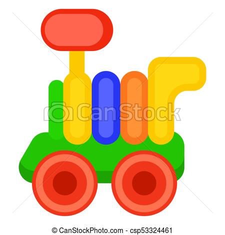 450x470 Colorful Toy Train Wagon Isolated Illustration. Colorful Toy