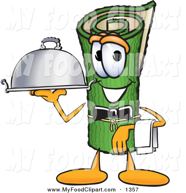 600x620 Food Clip Art Of A Helpful Green Carpet Mascot Cartoon Character
