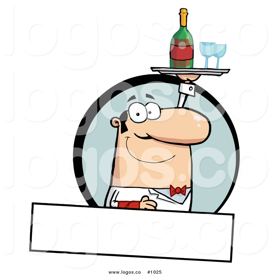 1024x1044 Royalty Free Waiter Serving Wine 2 Vector Logo By Hit Toon