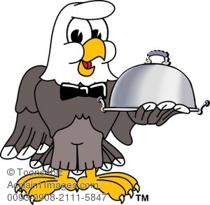 300x292 Clip Art Illustration Of Bald Eagle Serving As A Waiter