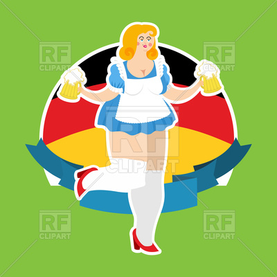 400x400 Oktoberfest Waitress And Mug Of Beer