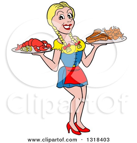 450x470 Royalty Free (Rf) Clipart Of Waitresses, Illustrations, Vector