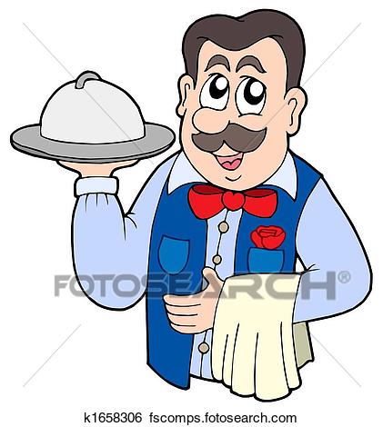 421x470 Waiter Clipart