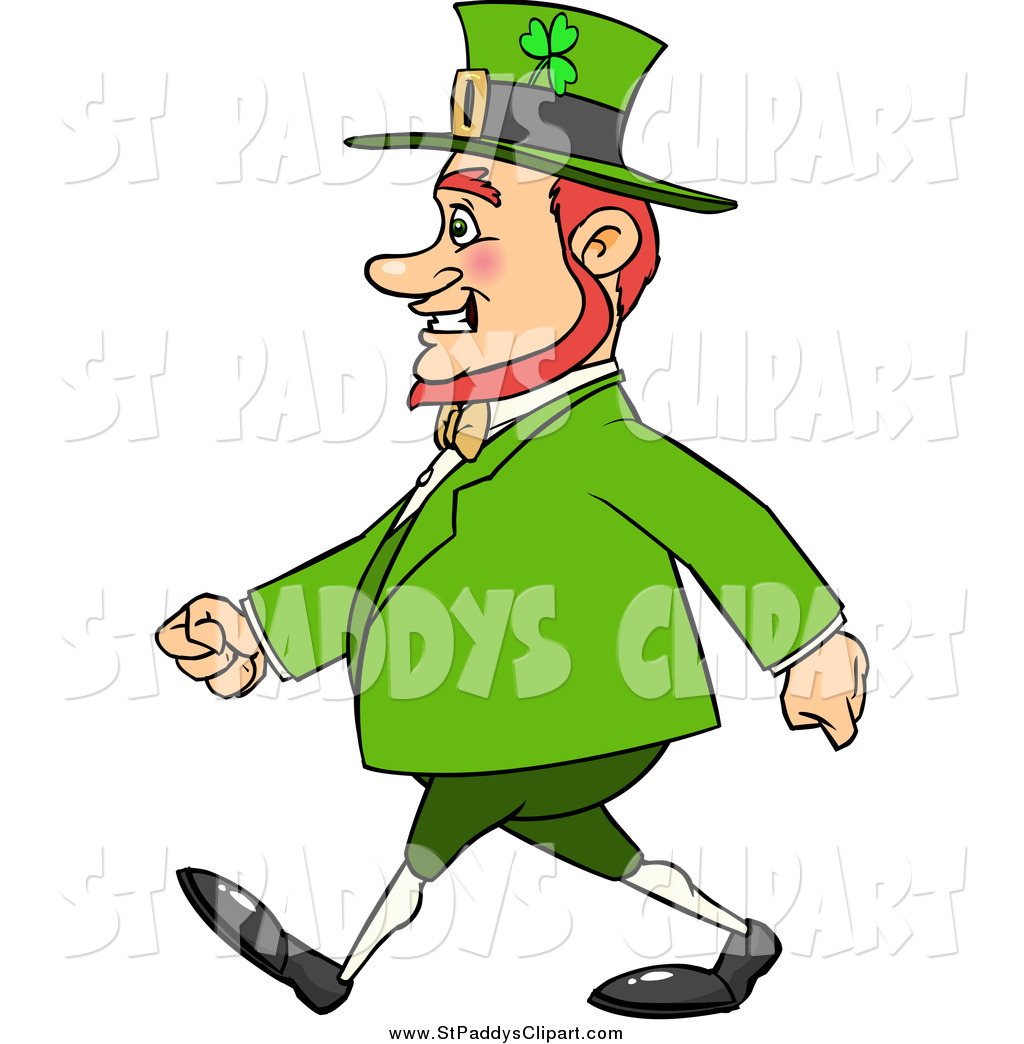 1024x1044 Vector Clip Art Of A Happy Chubby St Paddys Day Leprechaun Walking