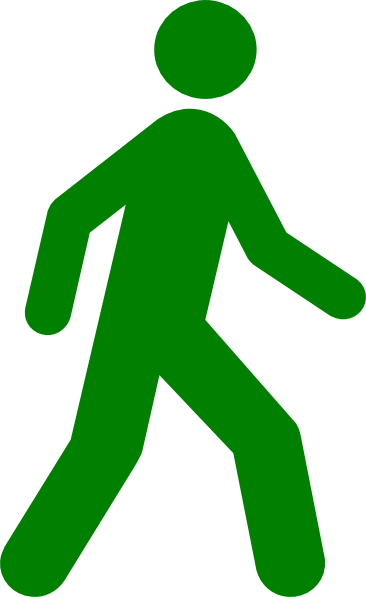 366x597 Walking Man Green Clip Art